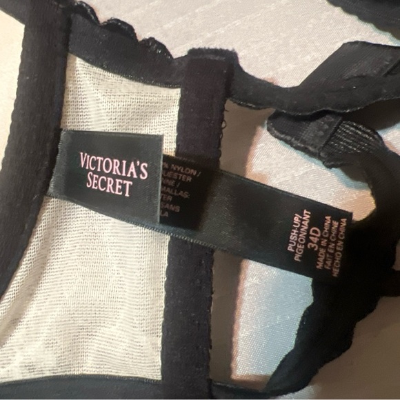 Victoria's Secret Very Sexy Bombshell  Plunge Strappy Lace Push Up Bra Blue 34D - Picture 5 of 6